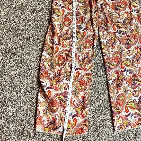 LOVE CULTURE JUMPSUIT LACE  WHITE  COLORFUL PAISLEY PRINT WIDE LEG PANTS - Picture 7 of 11